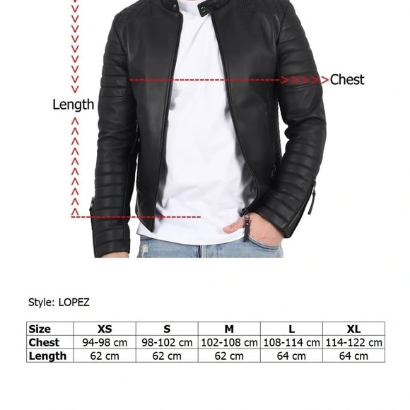 Men Brand New Leather Jacket - Lopez Black Hardware - Picture 3 of 4